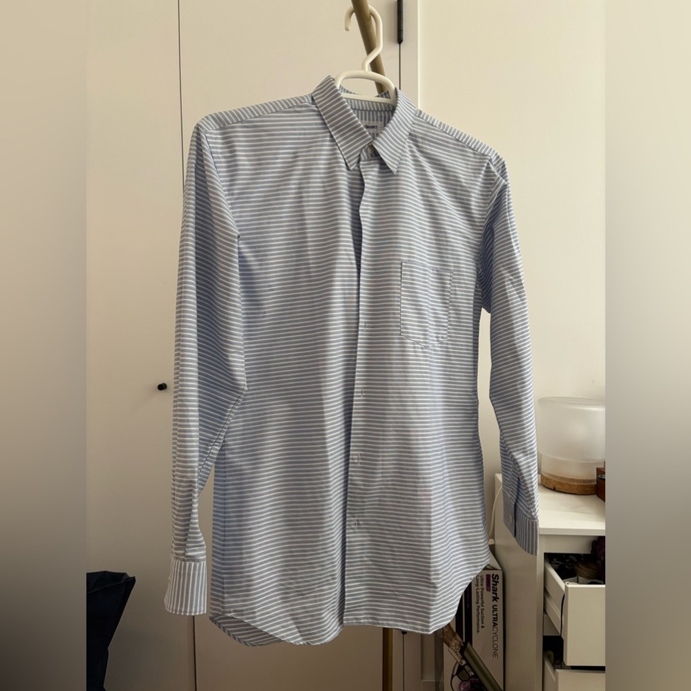 CDG Blue and white striped button-up shirt #stripedshirt